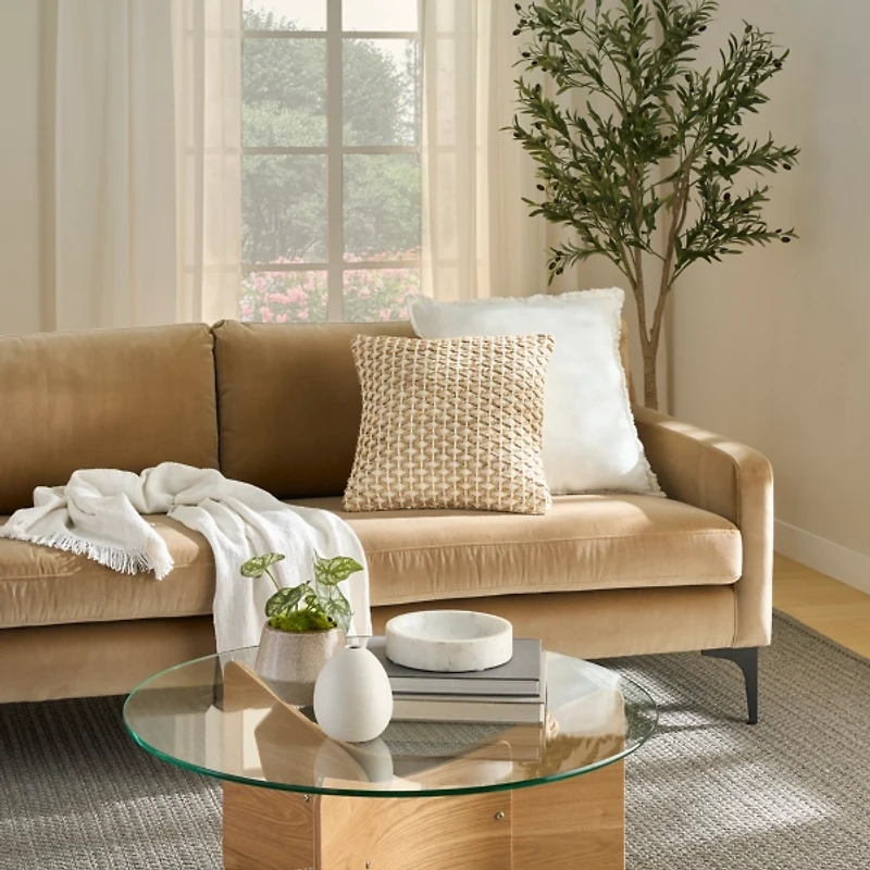 Jute and Cotton Woven Pillow