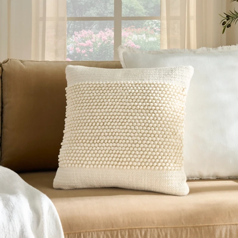 Ivory Loop Knot Center Pillow