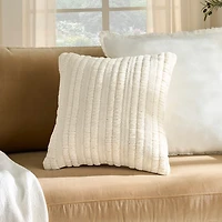 Ivory Woven Stripe Pillow