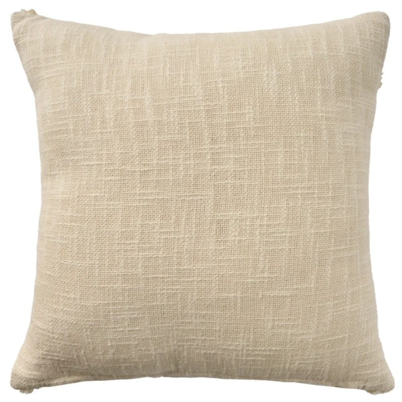 Ivory Distressed Diamond Pillow