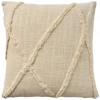 Ivory Distressed Diamond Pillow