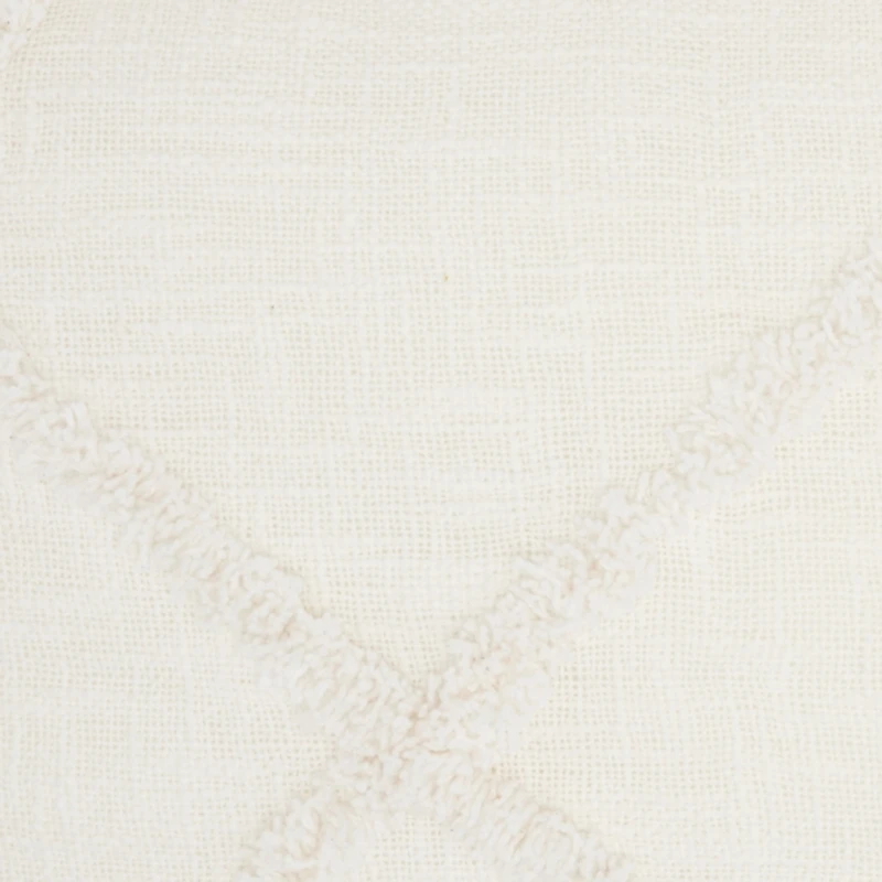 White Distressed Diamond Pillow