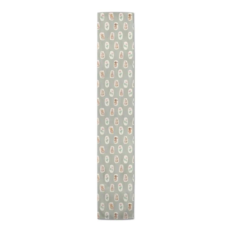 Bunny and Flower Dot Easter Table Runner, 72 in.