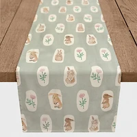 Bunny and Flower Dot Easter Table Runner, 72 in.