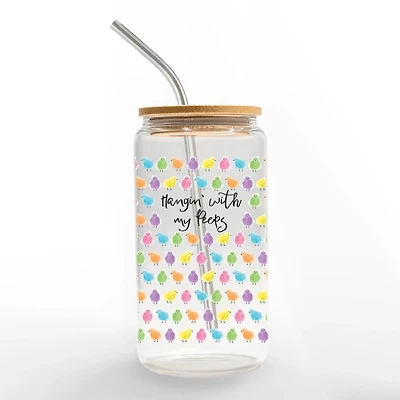Hanging with My Peeps Glass Can Tumbler