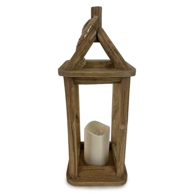 LED Pinewood Lantern, 19 in.