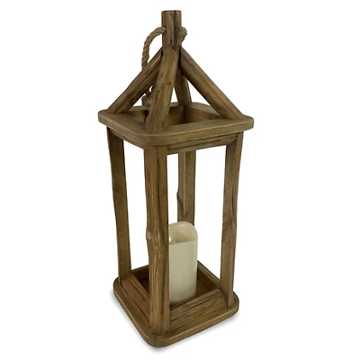 LED Pinewood Lantern, 19 in.