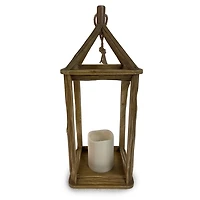 LED Pinewood Lantern, 22 in.