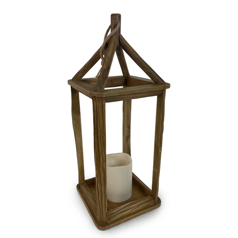 LED Pinewood Lantern, 22 in.