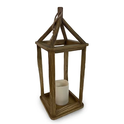 LED Pinewood Lantern, 22 in.