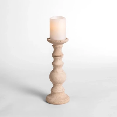 Natural Ceramic Pillar Candle Holder