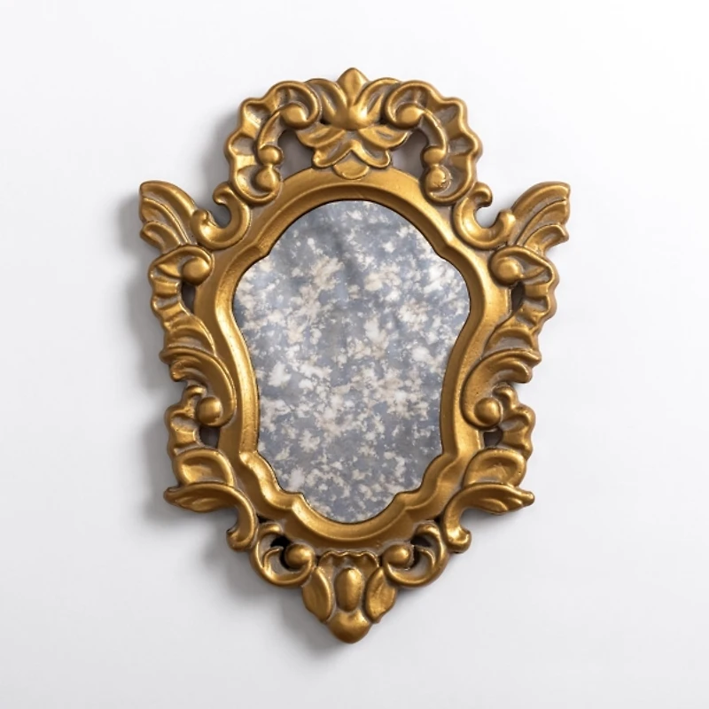 Gold Antique Glass Ornate Accent Mirror