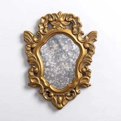 Gold Antique Glass Ornate Accent Mirror