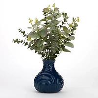Spiral Eucalyptus Arrangement in Navy Vase