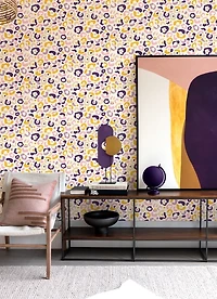 Purple Leopard Pattern Peel and Stick Wallpaper