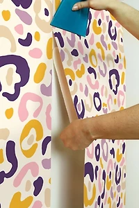 Purple Leopard Pattern Peel and Stick Wallpaper