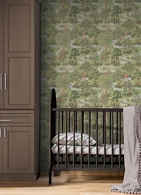 Green Bramble Forest Peel and Stick Wallpaper