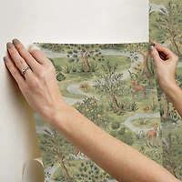 Green Bramble Forest Peel and Stick Wallpaper