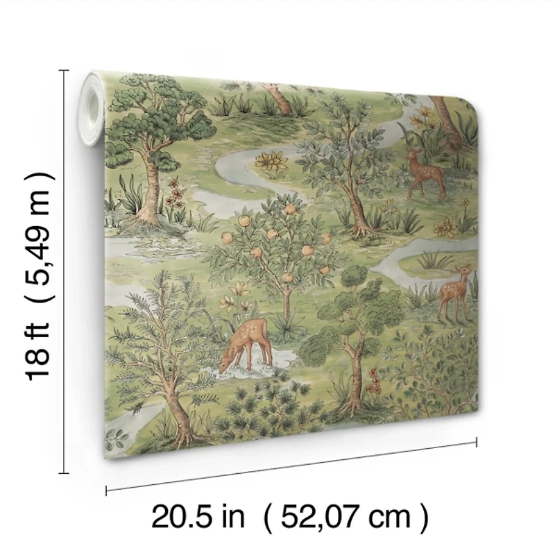 Green Bramble Forest Peel and Stick Wallpaper