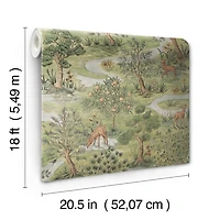 Green Bramble Forest Peel and Stick Wallpaper