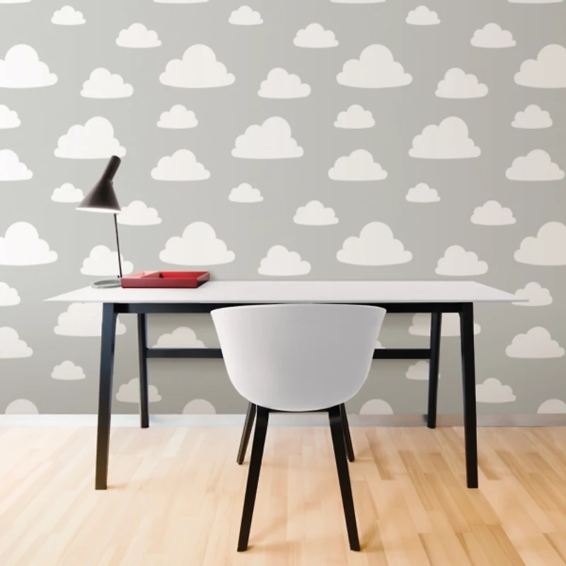 Gray Clouds Kids Peel and Stick Wallpaper