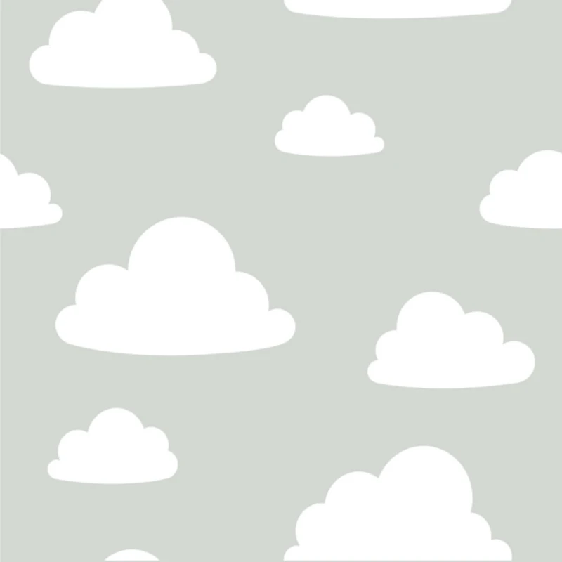 Gray Clouds Kids Peel and Stick Wallpaper