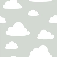 Gray Clouds Kids Peel and Stick Wallpaper