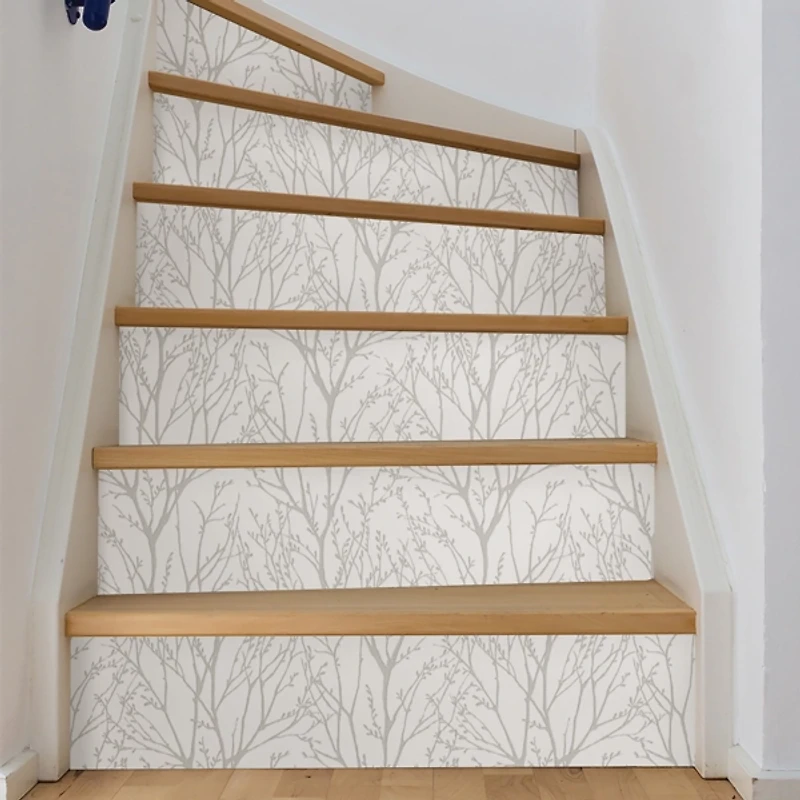Silver Treetops Kids Peel and Stick Wallpaper