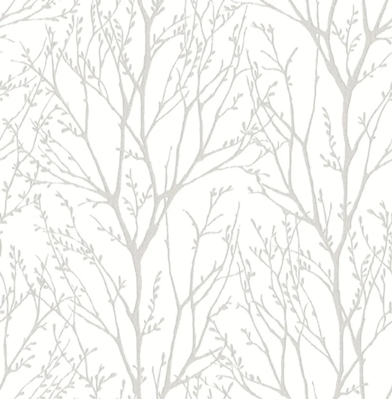 Silver Treetops Kids Peel and Stick Wallpaper