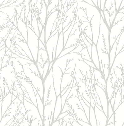 Silver Treetops Kids Peel and Stick Wallpaper