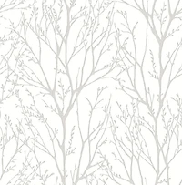 Silver Treetops Kids Peel and Stick Wallpaper