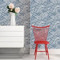 Navy Saybrook Kids Peel and Stick Wallpaper