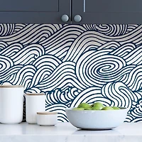 Navy Saybrook Kids Peel and Stick Wallpaper