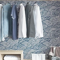 Navy Saybrook Kids Peel and Stick Wallpaper