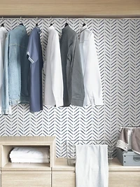 Blue and White Chevron Peel and Stick Wallpaper