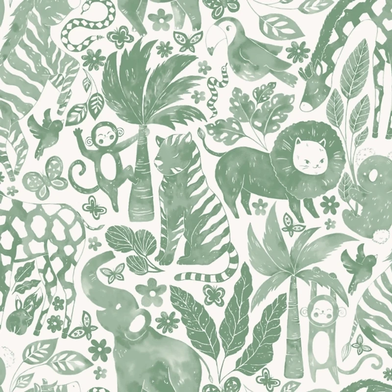 Green Safari Kids Stick and Peel Wallpaper