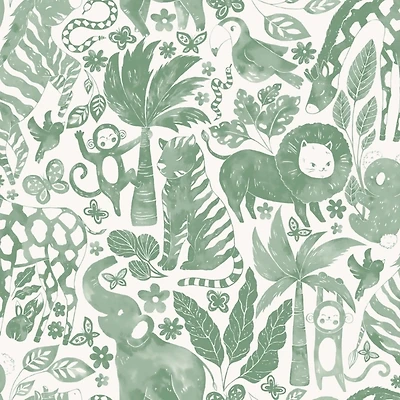 Green Safari Kids Stick and Peel Wallpaper