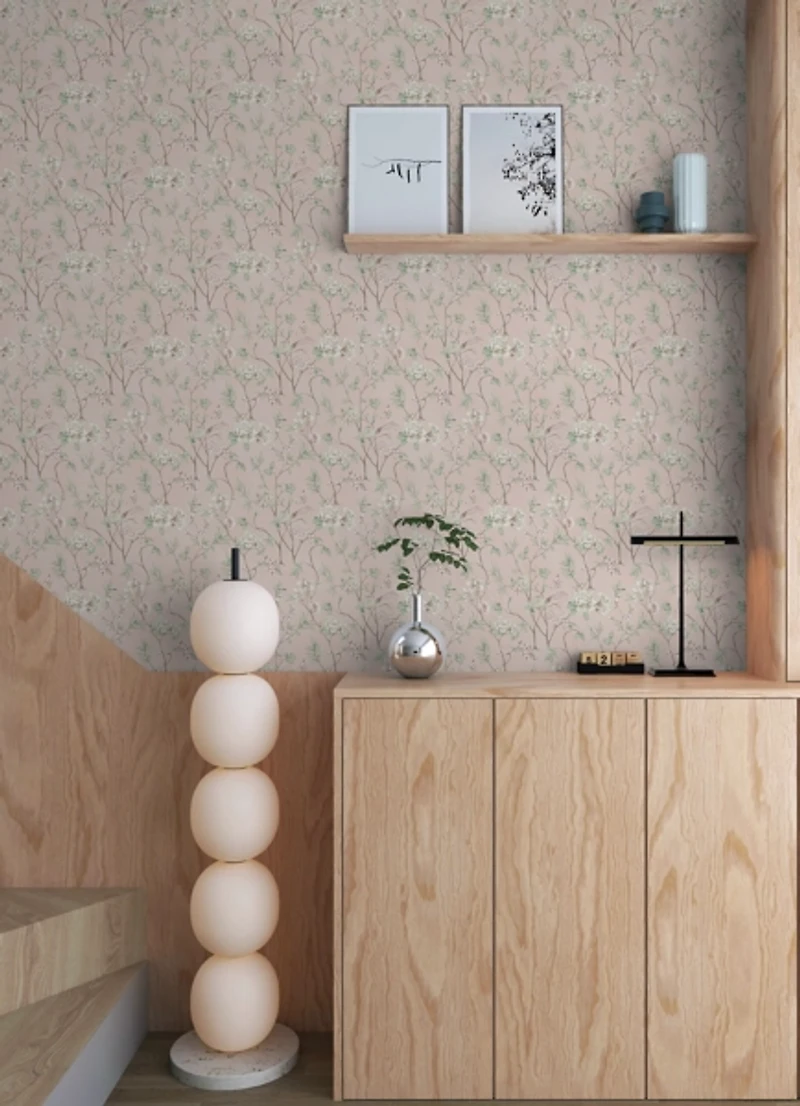 Pink Chinoiserie Peel and Stick Wallpaper