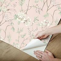 Pink Chinoiserie Peel and Stick Wallpaper