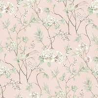 Pink Chinoiserie Peel and Stick Wallpaper