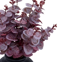 Purple Eucalyptus Arrangement in Black Vase