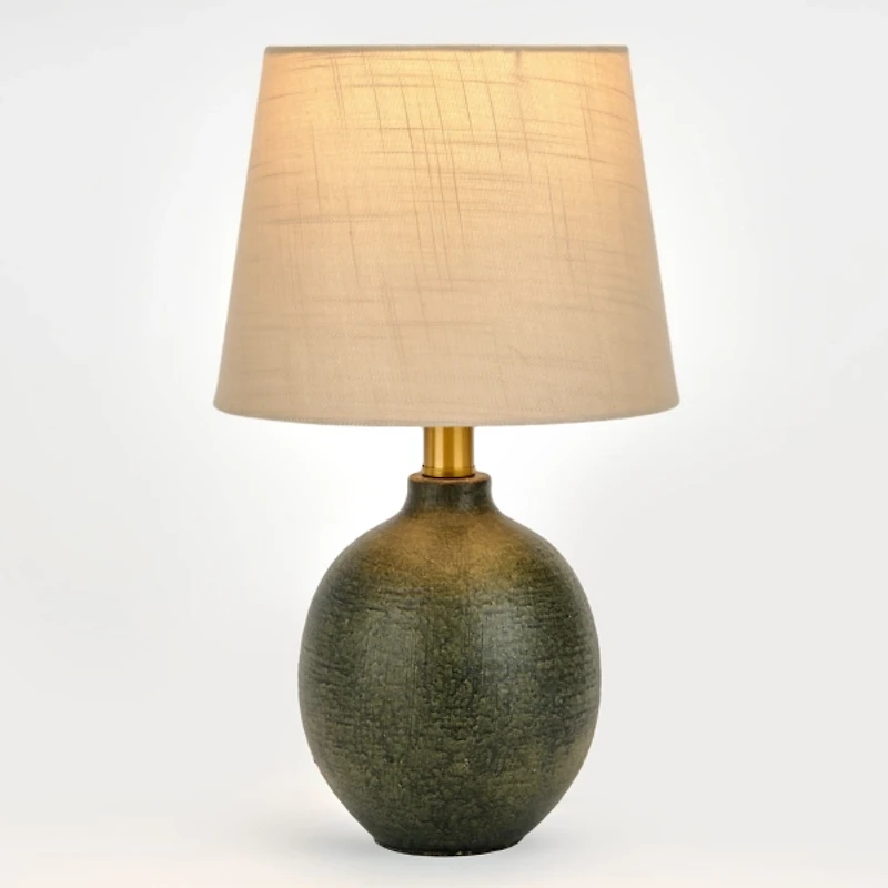 Round Green Resin Small Table Lamp Base