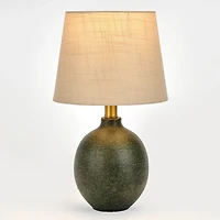 Round Green Resin Small Table Lamp Base