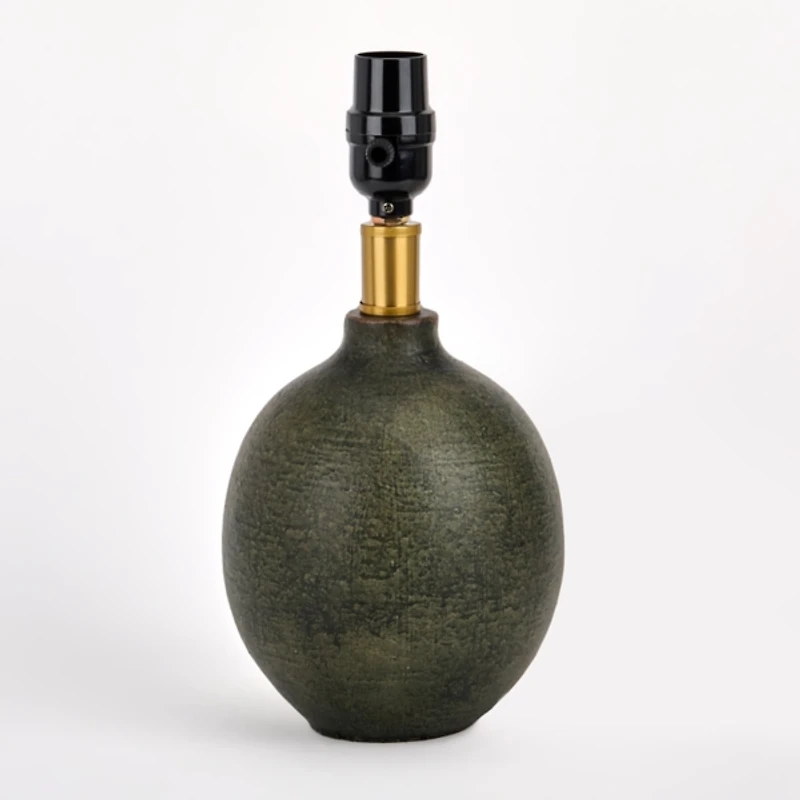 Round Green Resin Small Table Lamp Base