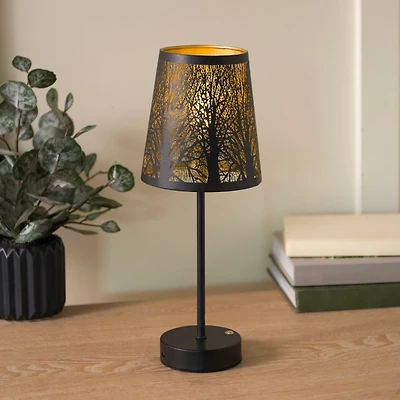 LED Black Laser Cut Trees Table Lamp