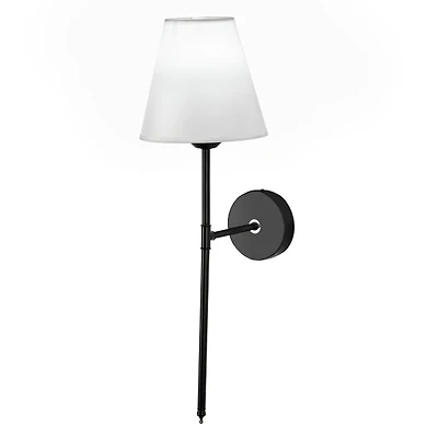 Black Metal Tapered Shade Wall Sconces, Set of 2