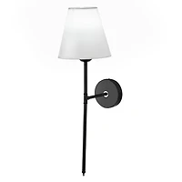 Black Metal Tapered Shade Wall Sconces, Set of 2