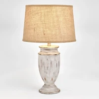 Distressed White Urn Large Table Lamp Base