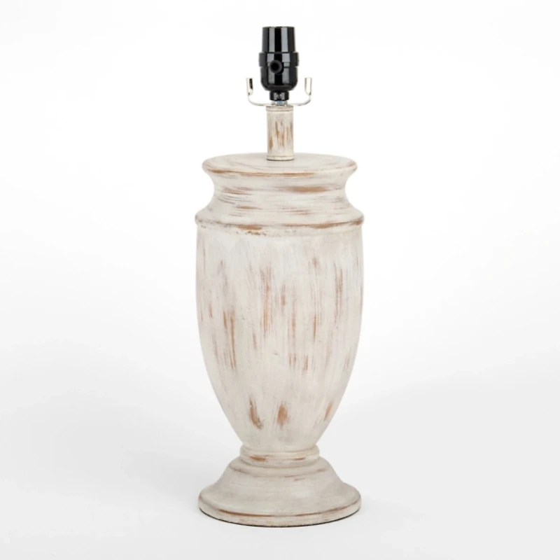 Distressed White Urn Large Table Lamp Base