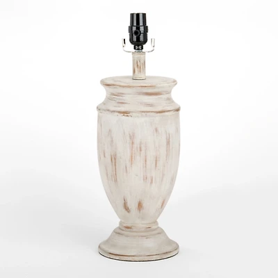 Distressed White Urn Large Table Lamp Base